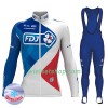Fietskleding (Fietsshirt Lange Mouw + Lange Koersbroek) 2017 FDJ N001 Winter Thermal Fleece